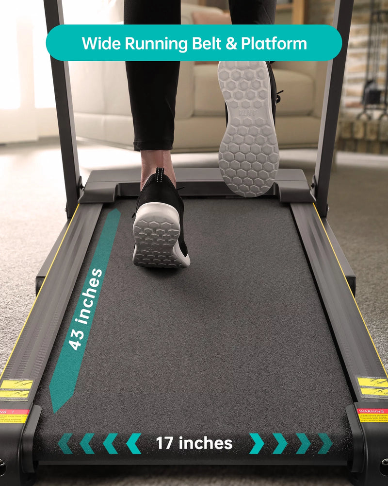 Treadmill with Incline Folding with 12 Level Automatic Incline 2.5Hp Power 8.5Mhp Speed Running Machine 15 Preset Training Program Electric Treadmill for Home Use
