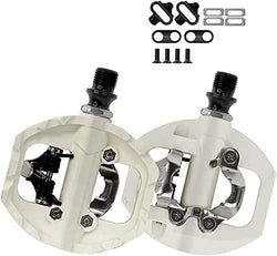 MTB Mountain Bike Pedals Compatible with Shimano SPD 9/16" Bicycle Flat Platform Dual Function Sealed Clipless Pedals with Cleats for Road Mountain Bike